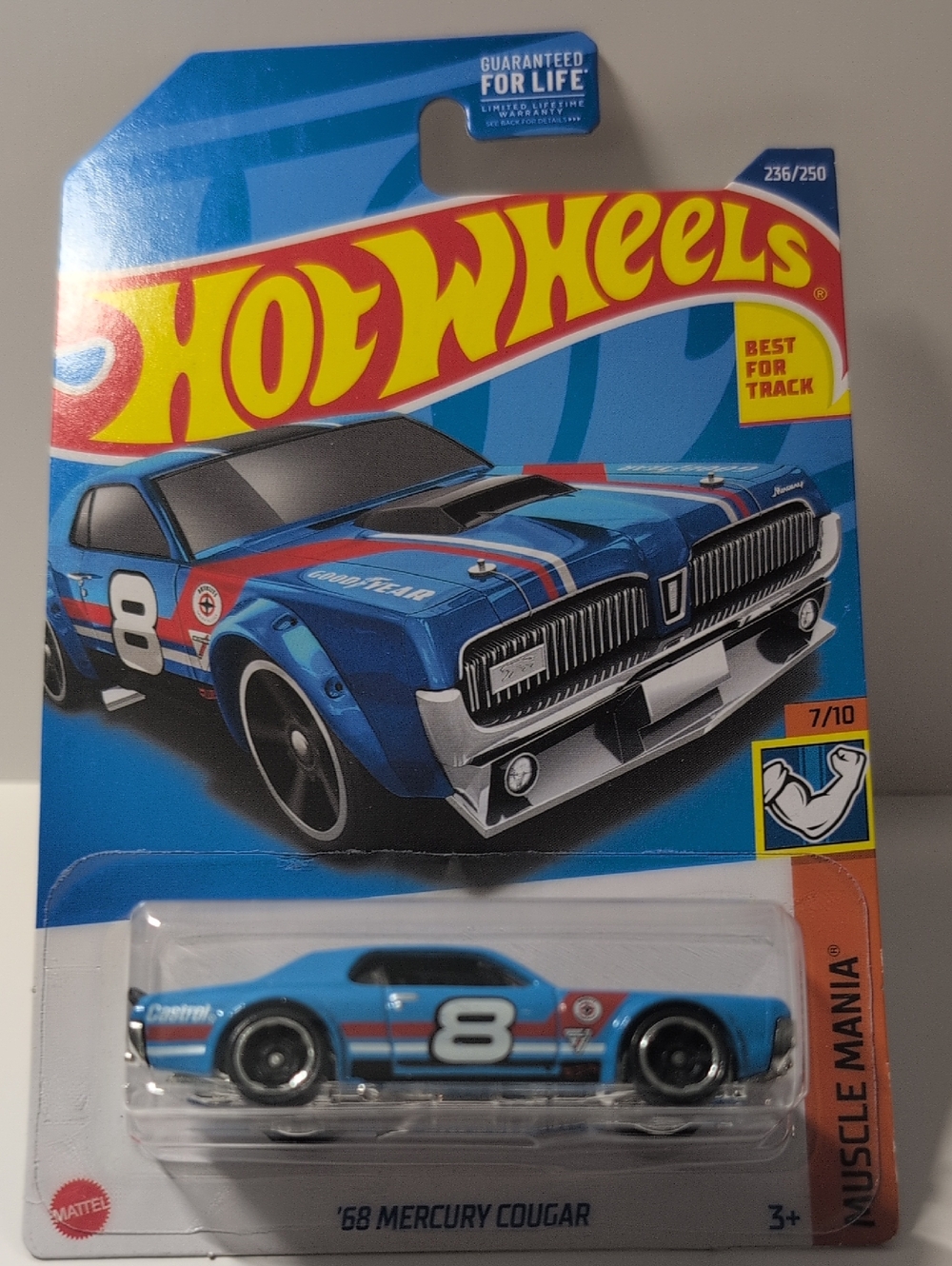 Hot Wheels 69 Mercury Cougar Muscle Mania Blue Red Mattel  NEW Ships In Box